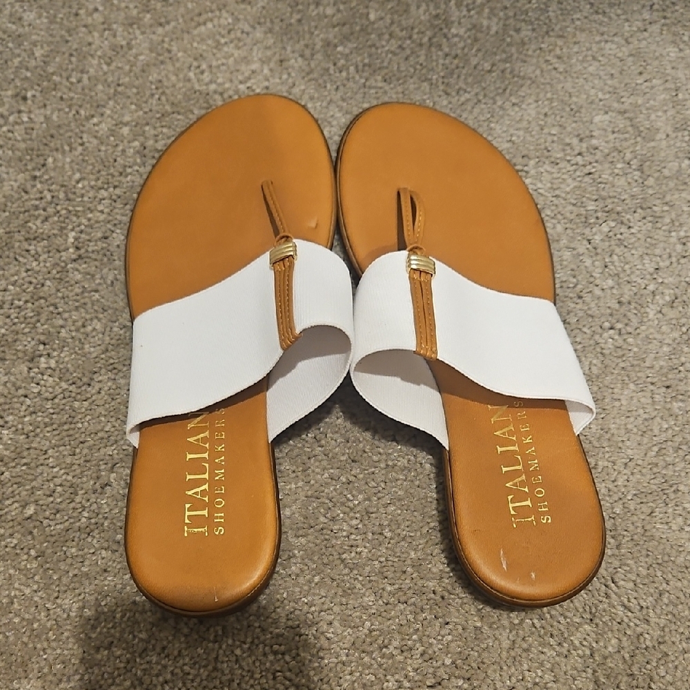Italian Shoemakers White and Brown Sandals